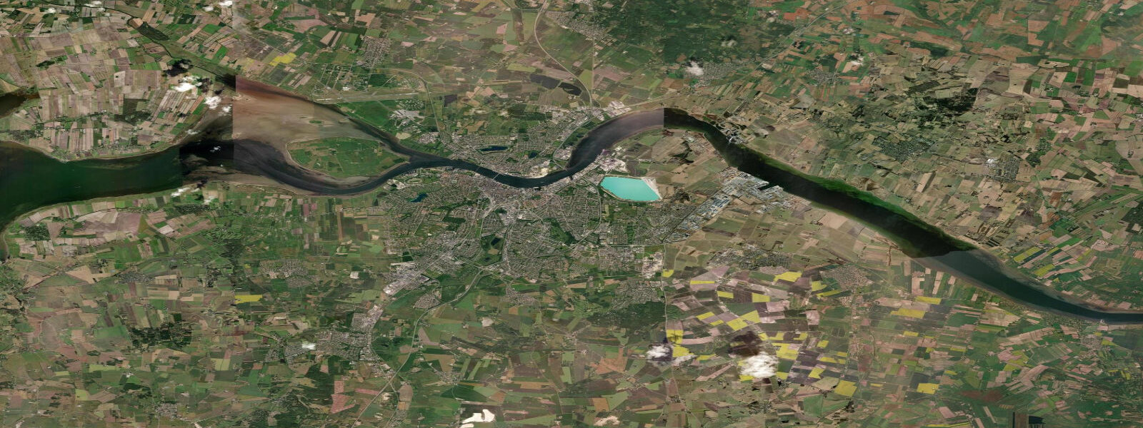Satellite view of the coast near Aalborg