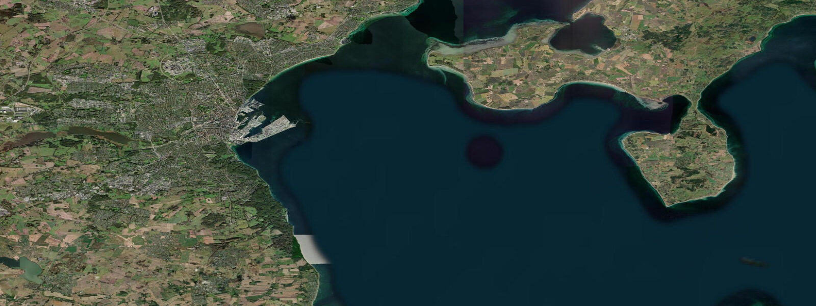 Satellite view of the coast near Aarhus
