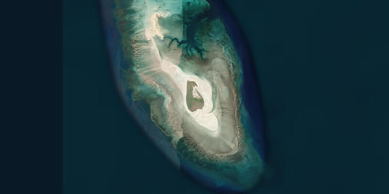 Satellite view of the coast near Adele Island