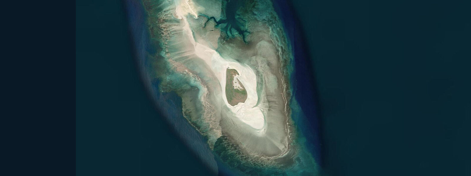Satellite view of the coast near Adele Island