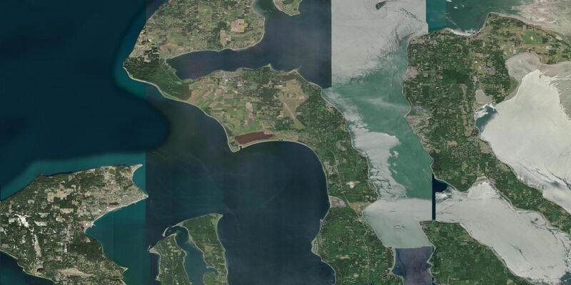Satellite view of the coast near Admiralty Head