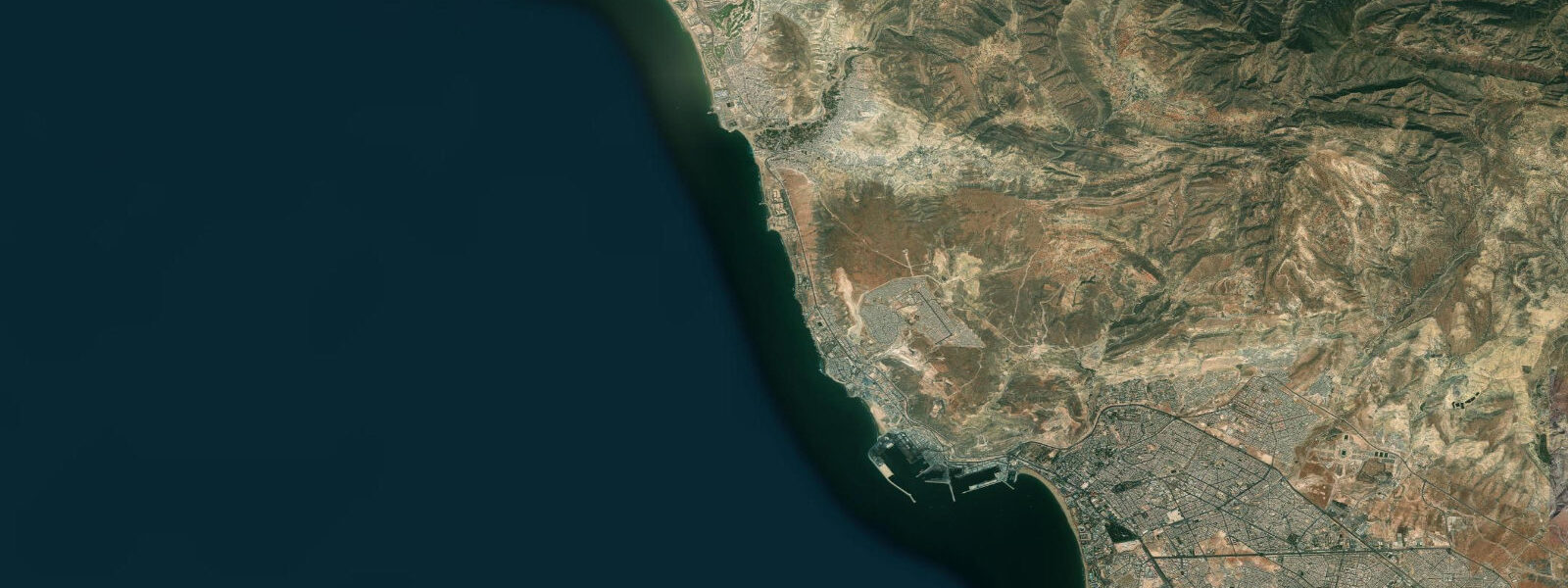 Satellite view of the coast near Agadir