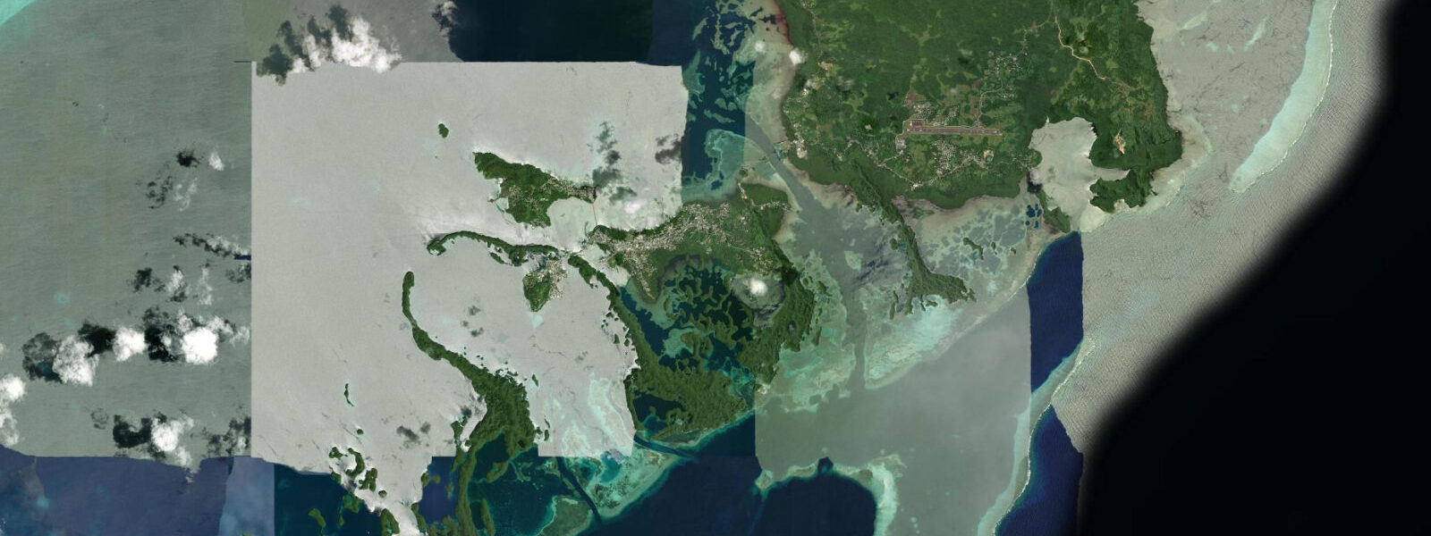 Satellite view of the coast near Airai, Palau