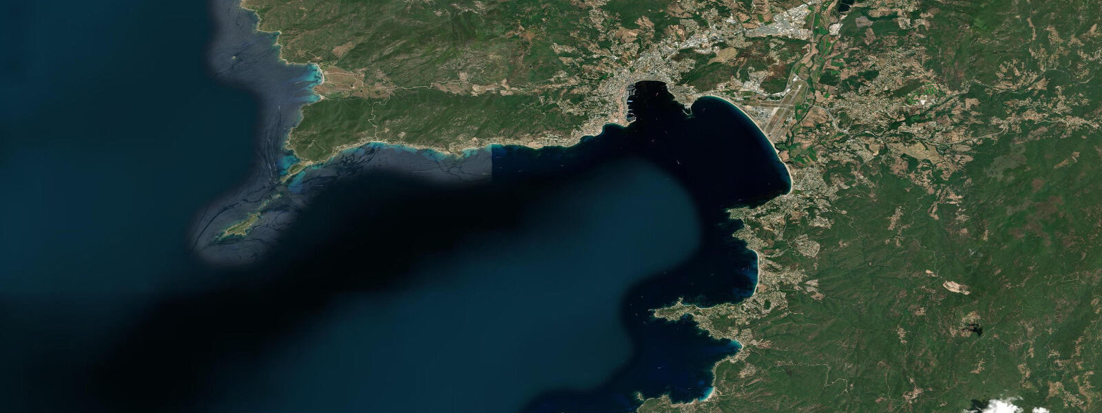 Satellite view of the coast near Ajaccio
