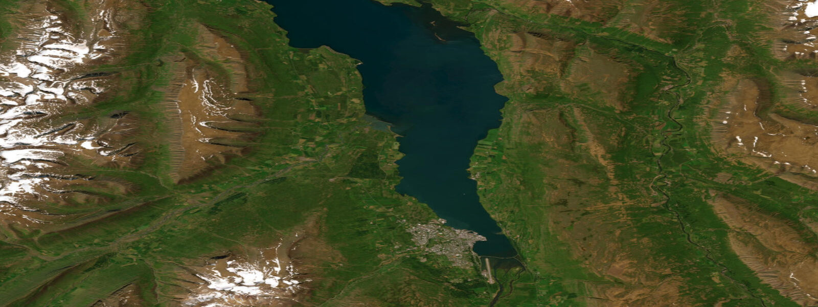 Satellite view of the coast near Akureyri, Eyjafjörður