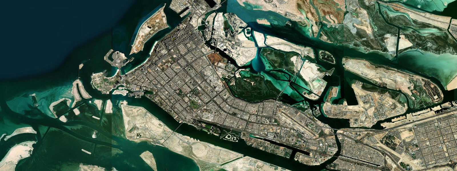 Satellite view of the coast near Al Bateen Beach