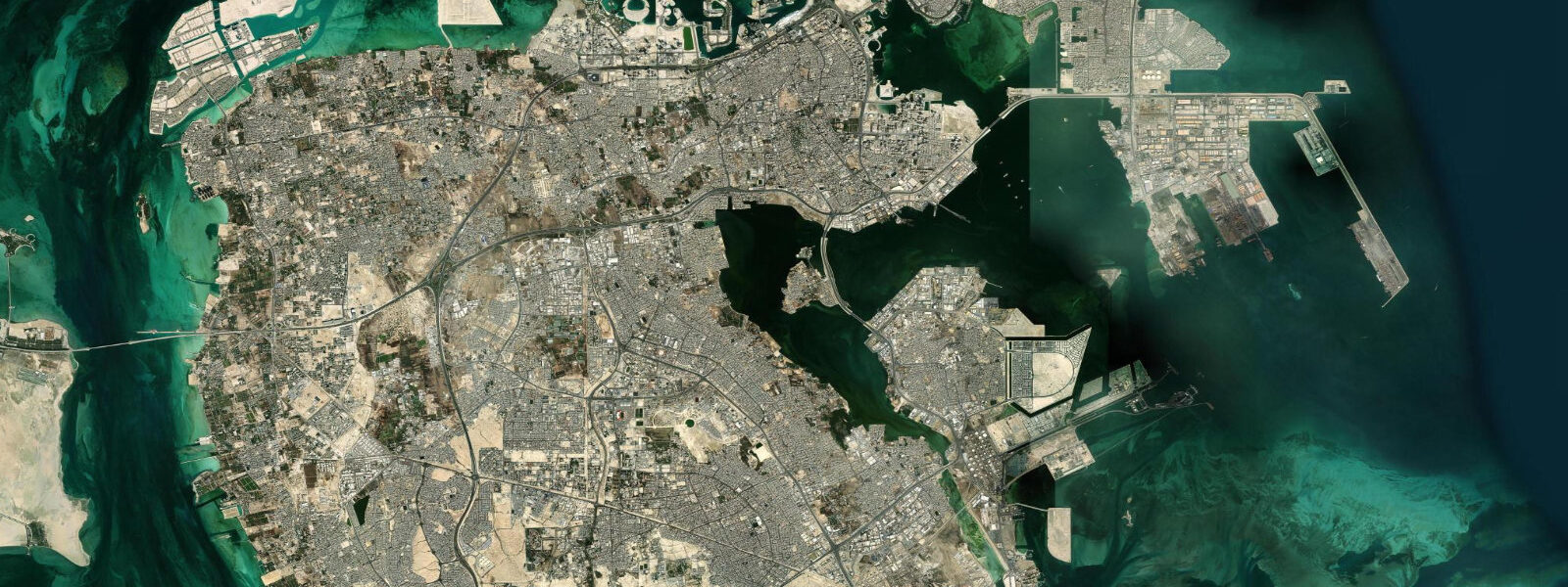 Satellite view of the coast near Al Hidd Coast