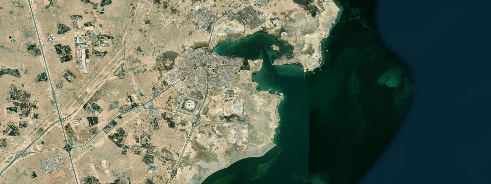 Satellite view of the coast near Al Khor