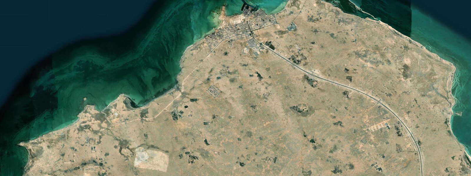 Satellite view of the coast near Al Ruwais