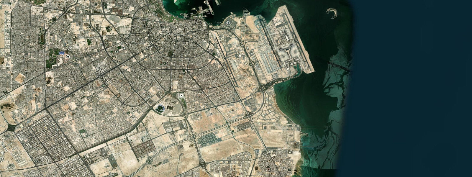 Satellite view of the coast near Al Wakrah