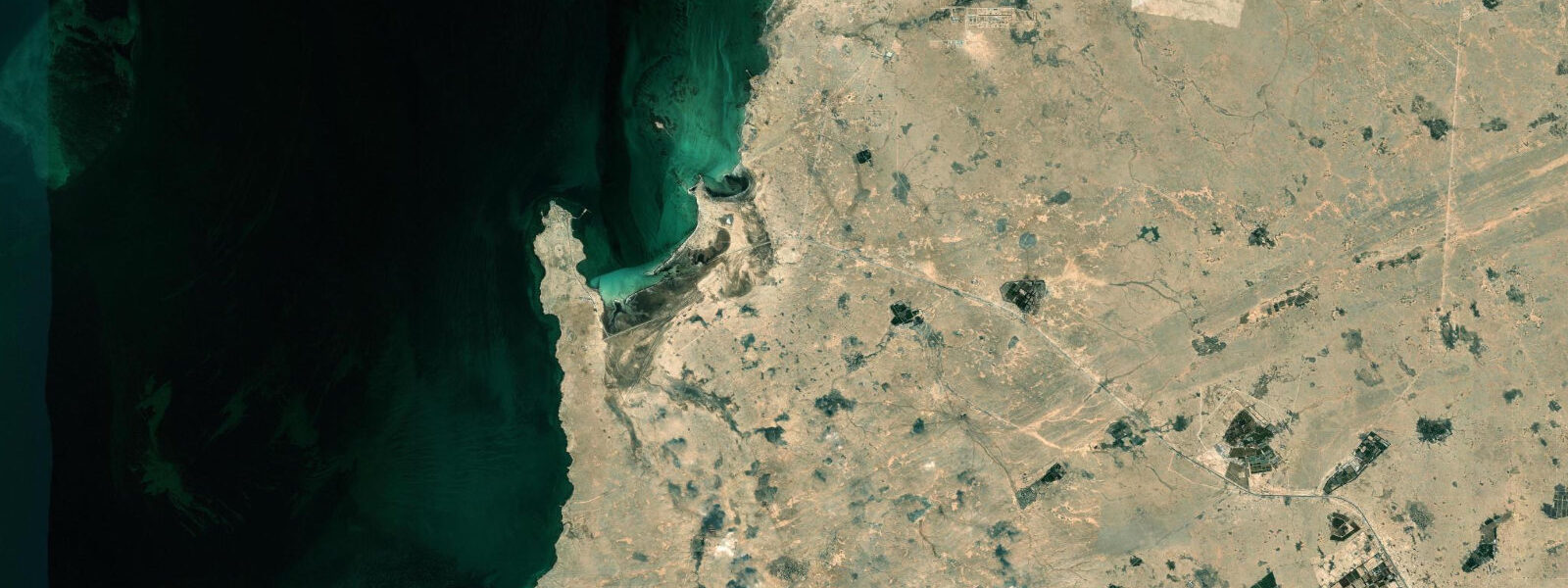 Satellite view of the coast near Al Zubarah