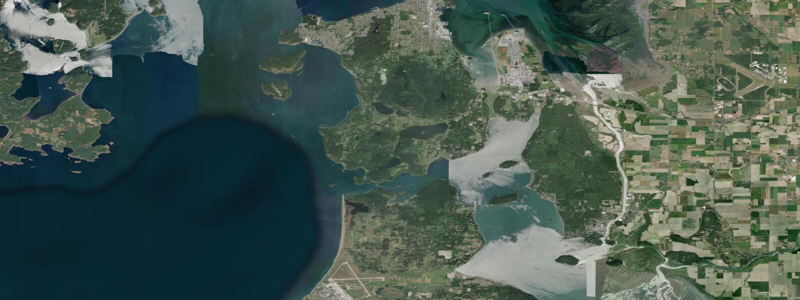 Satellite view of the coast near Ala Spit