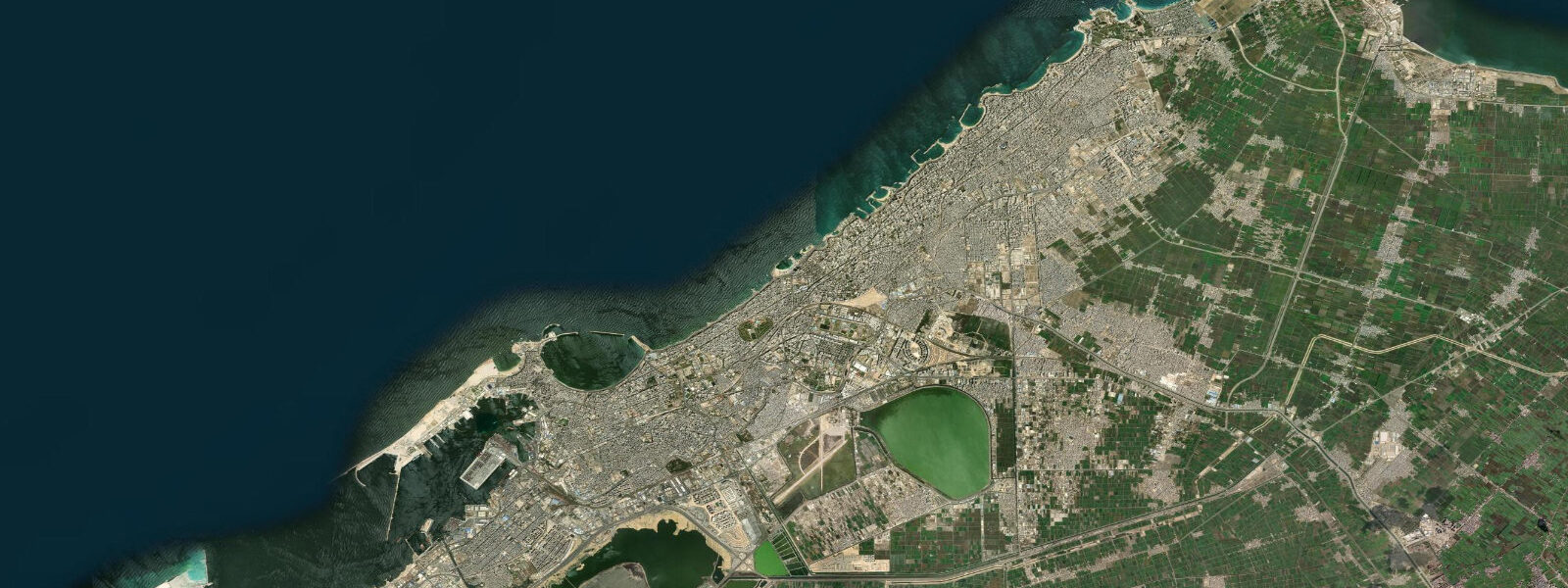 Satellite view of the coast near Alexandria