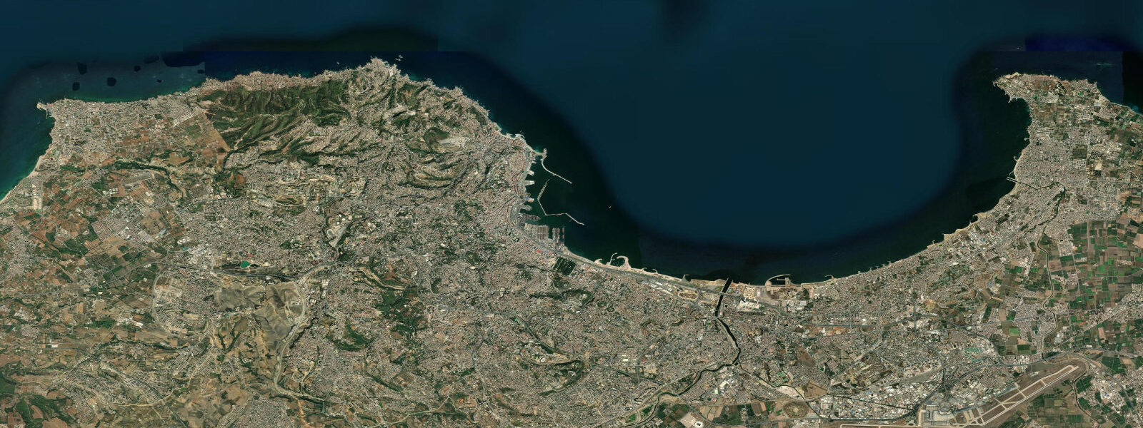 Satellite view of the coast near Algiers