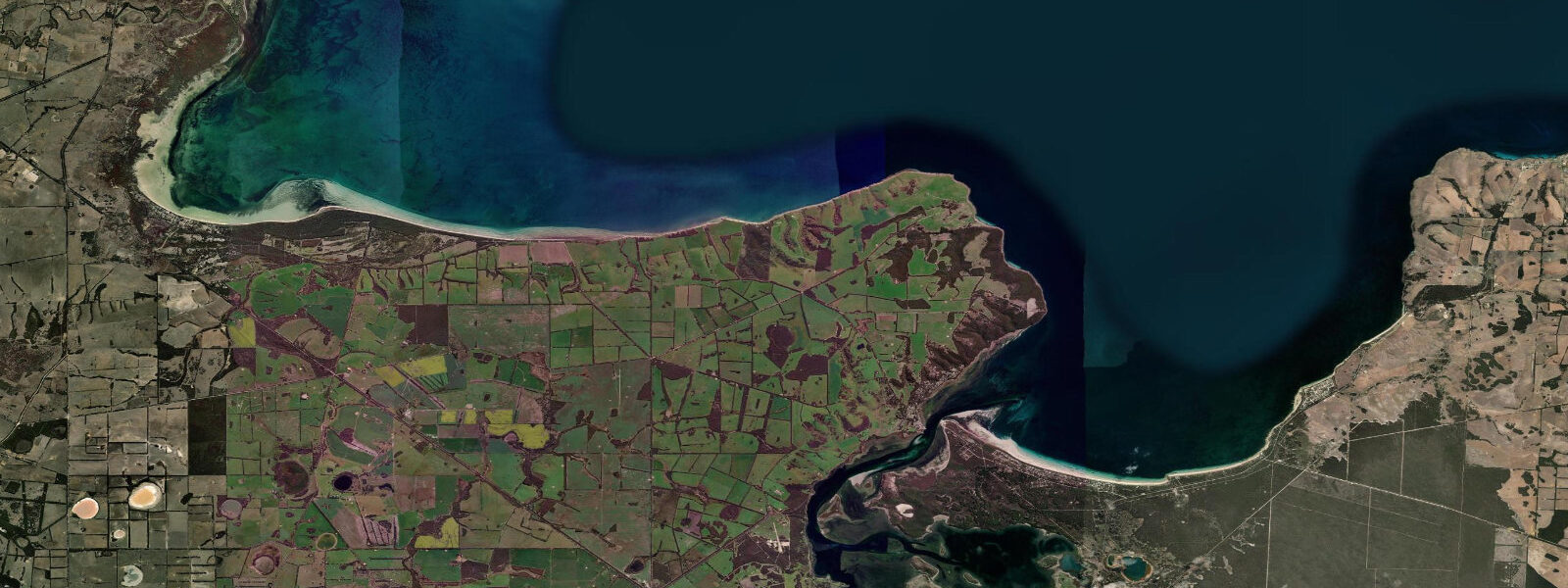Satellite view of the coast near American River