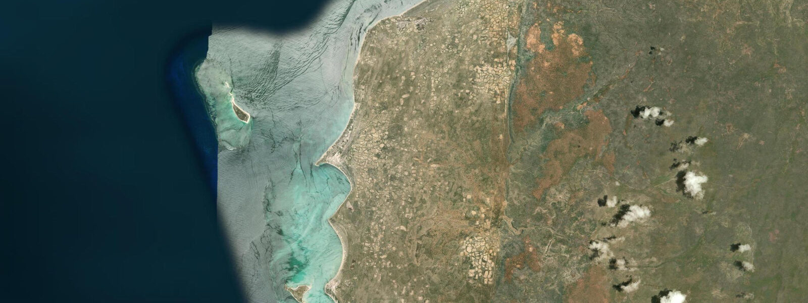 Satellite view of the coast near Anakao, Madagascar