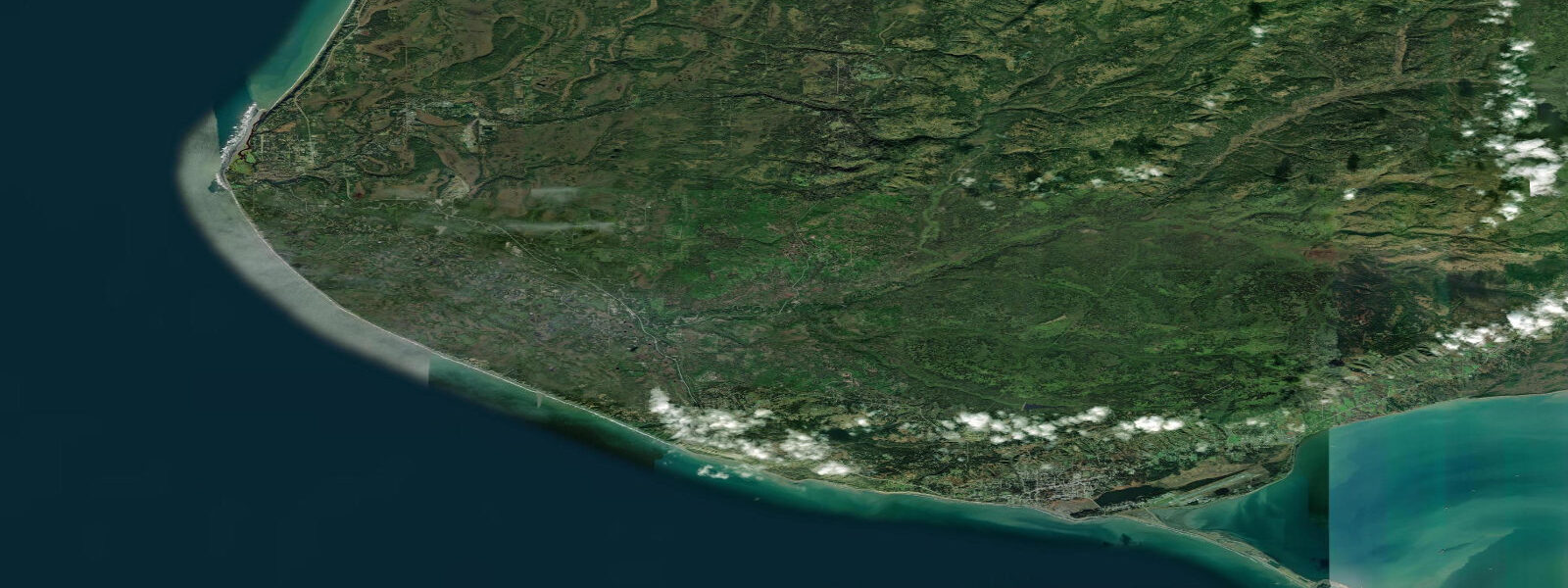 Satellite view of the coast near Anchor Point