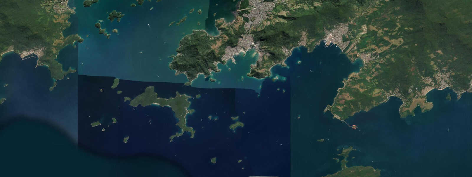 Satellite view of the coast near Angra dos Reis