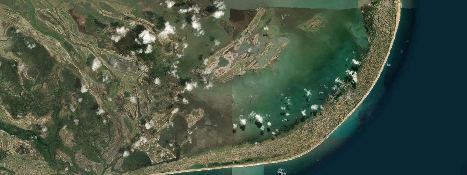 Satellite view of the coast near Anloga