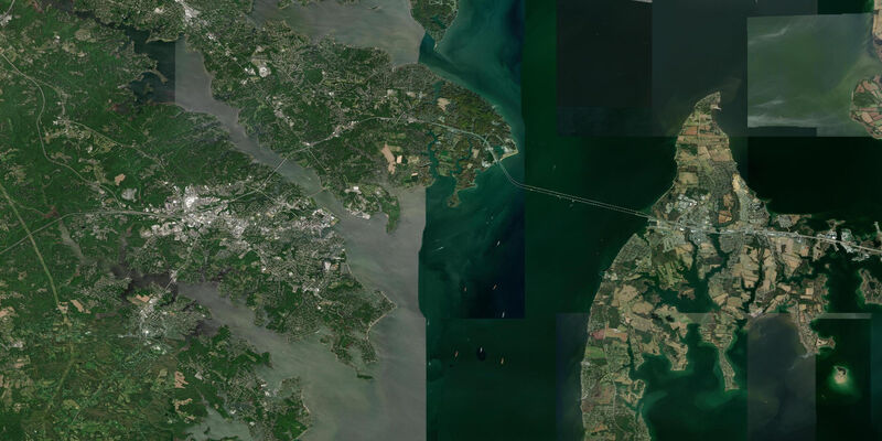 Satellite view of the coast near Annapolis, MD