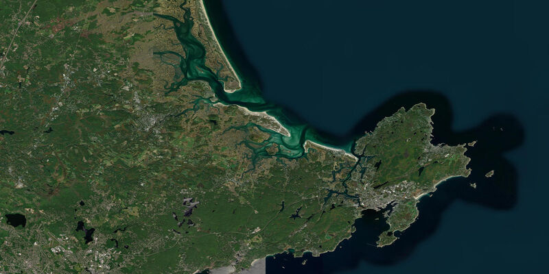 Satellite view of the coast near Annisquam
