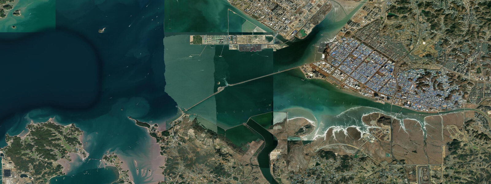 Satellite view of the coast near Ansan, Gyeonggi