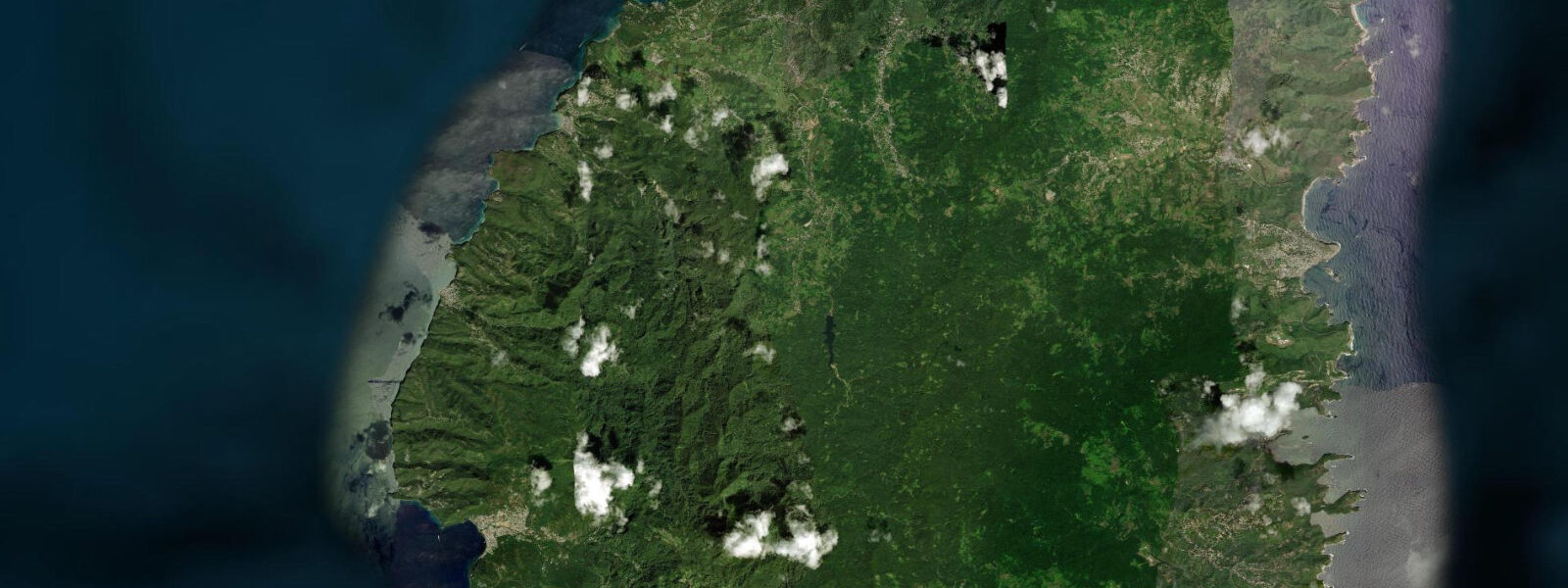 Satellite view of the coast near Anse Chastanet