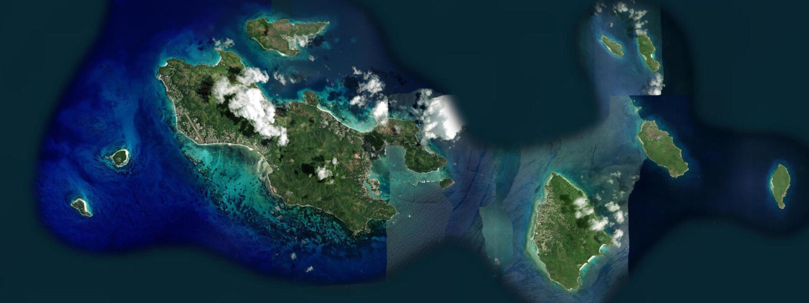Satellite view of the coast near Anse Volbert