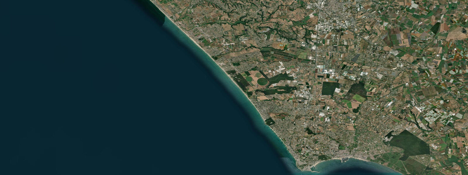 Satellite view of the coast near Anzio