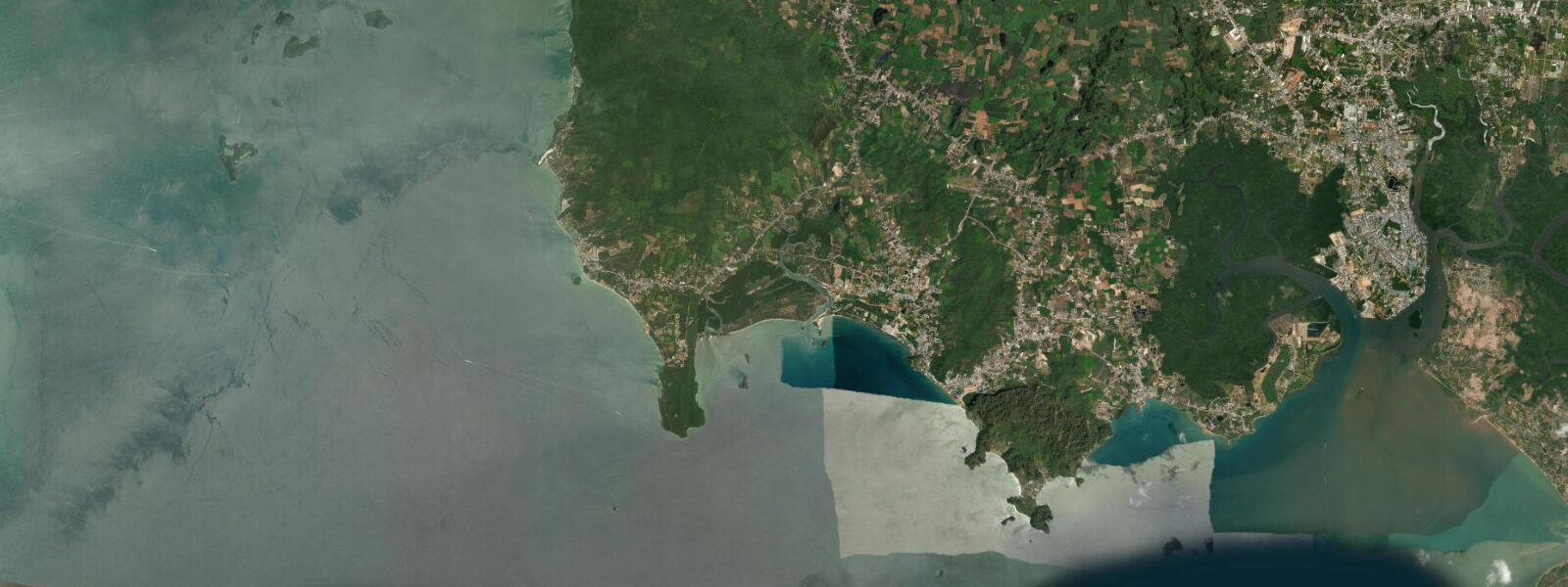 Satellite view of the coast near Ao Nang
