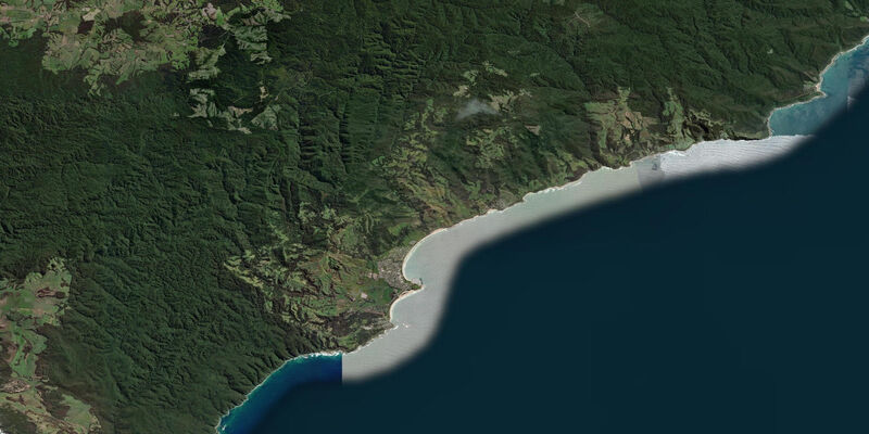 Satellite view of the coast near Apollo Bay