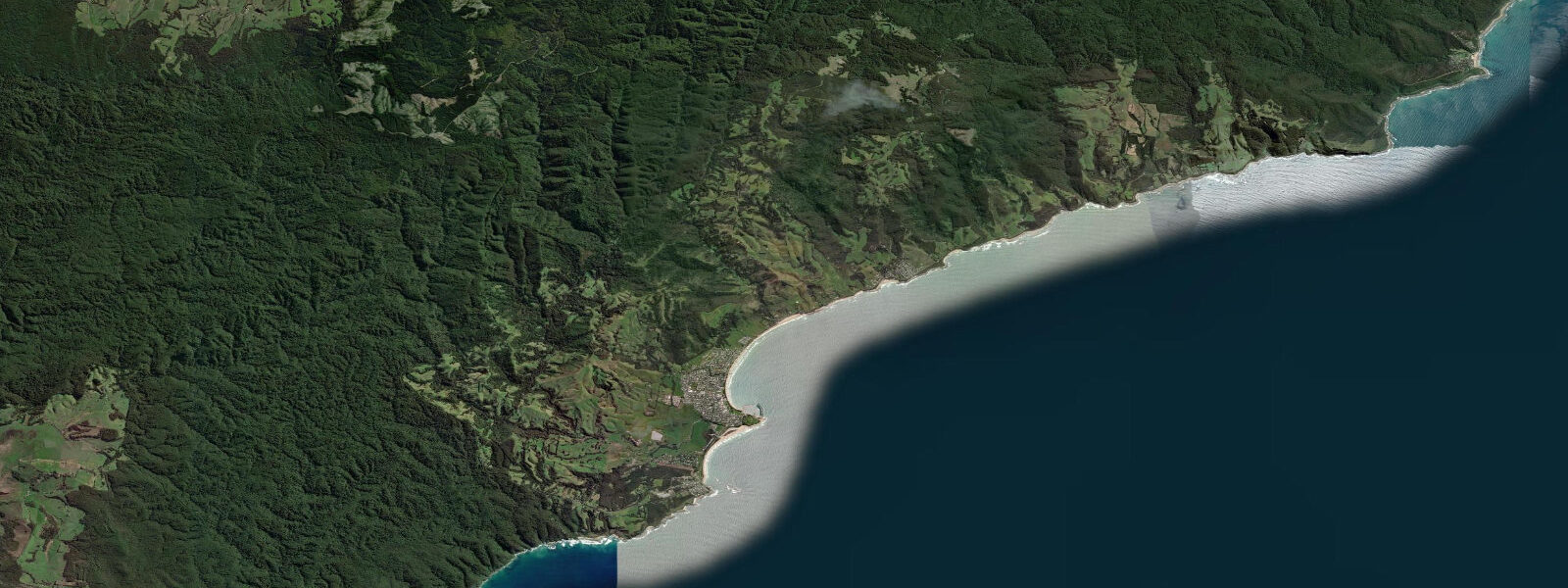 Satellite view of the coast near Apollo Bay