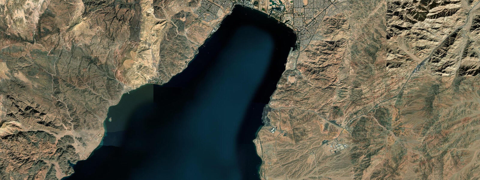 Satellite view of the coast near Aqaba