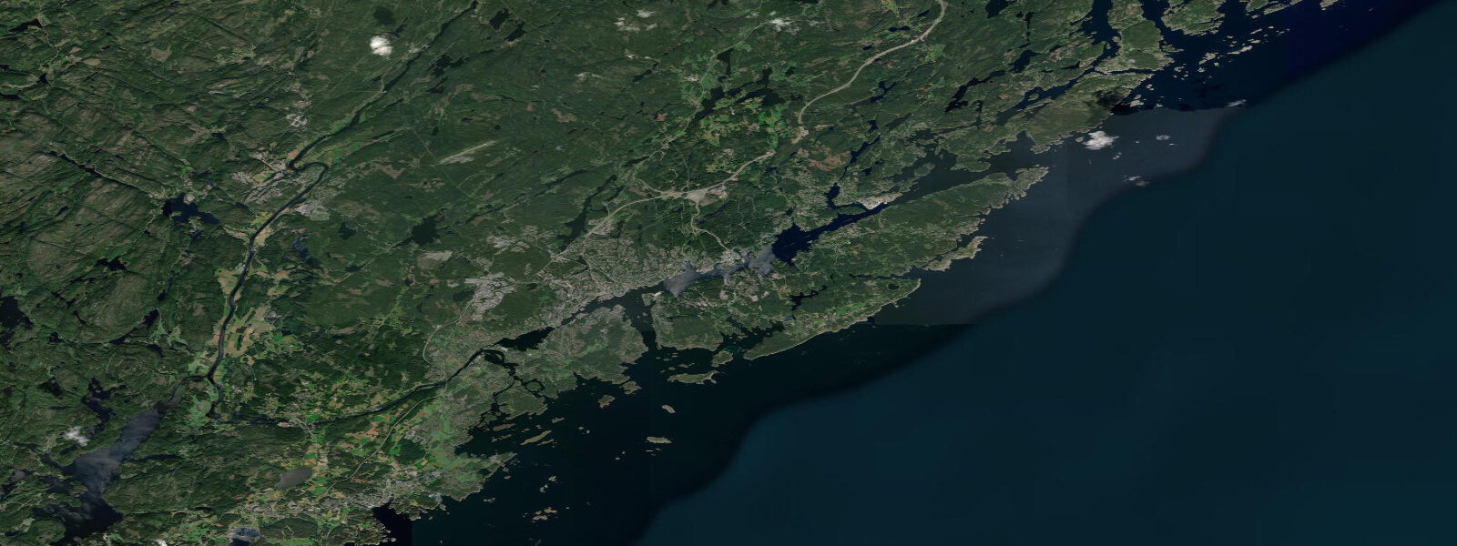 Satellite view of the coast near Arendal