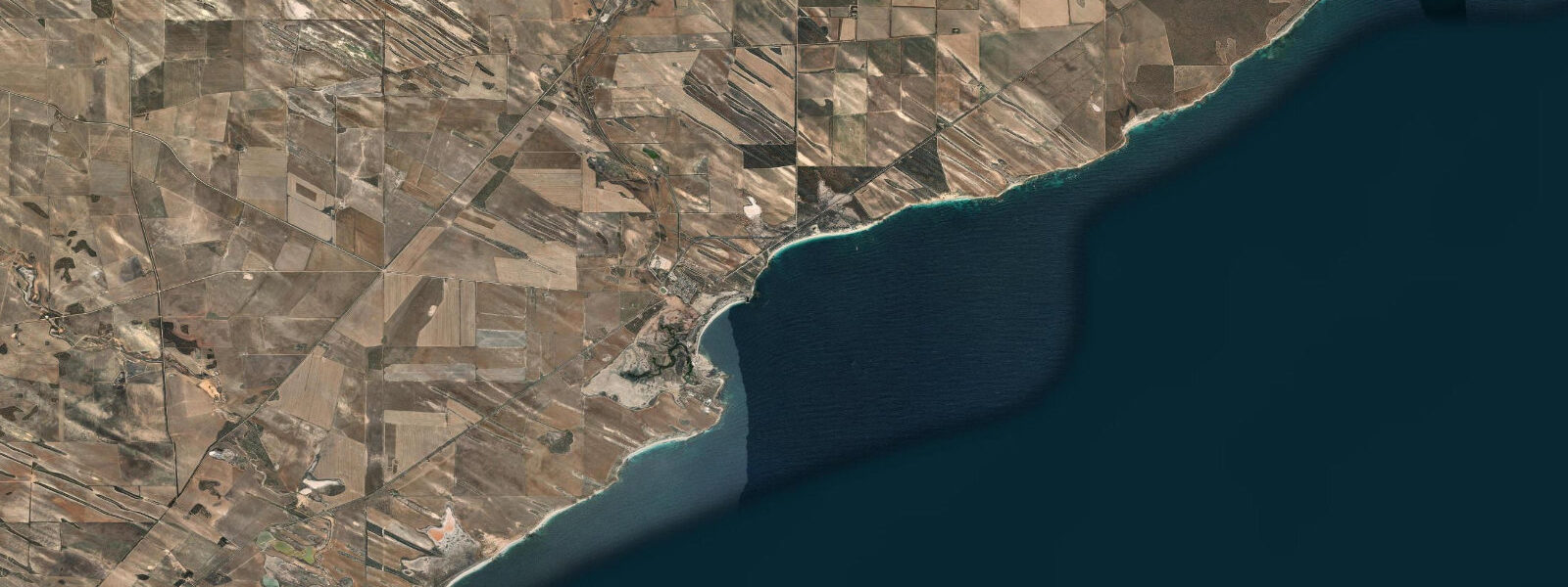 Satellite view of the coast near Arno Bay
