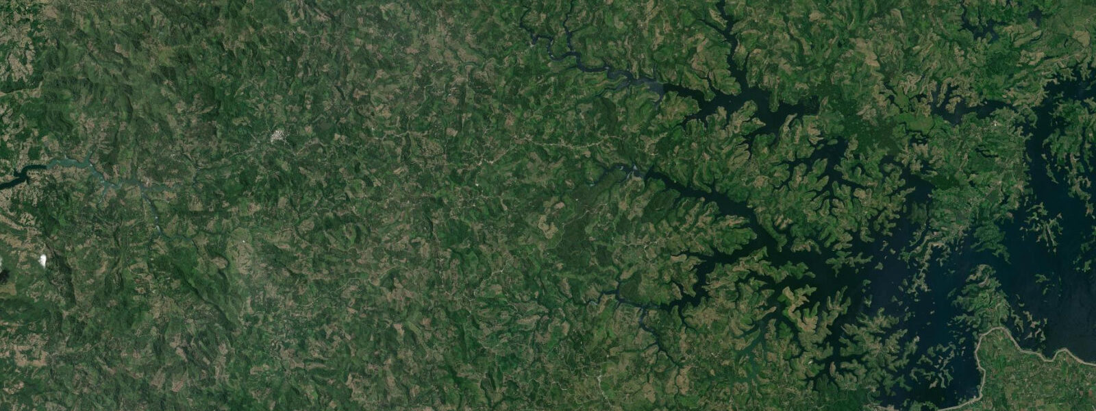 Satellite view of the coast near Atacames, Ecuador