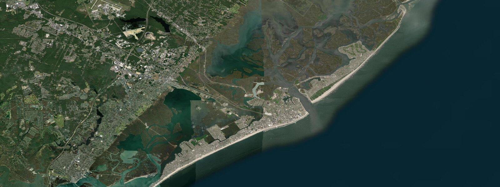 Satellite view of the coast near Atlantic City, NJ