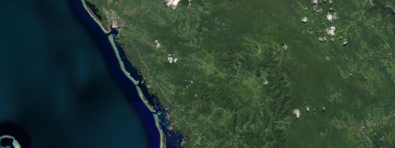 Satellite view of the coast near Auki