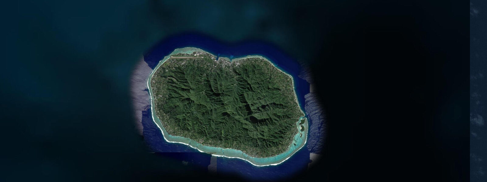 Satellite view of the coast near Avarua, Cook Islands