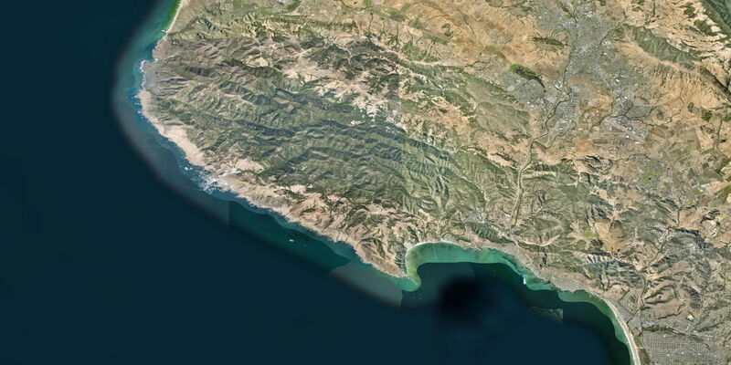 Satellite view of the coast near Avila