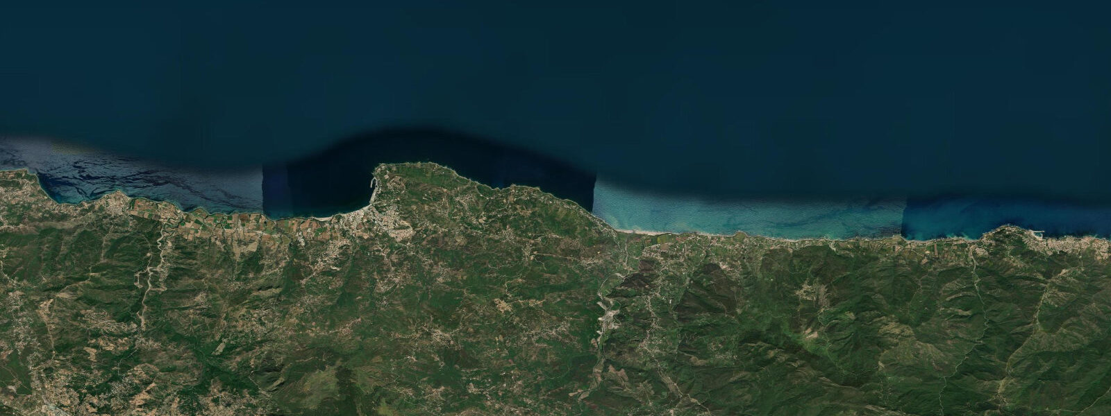 Satellite view of the coast near Azeffoun