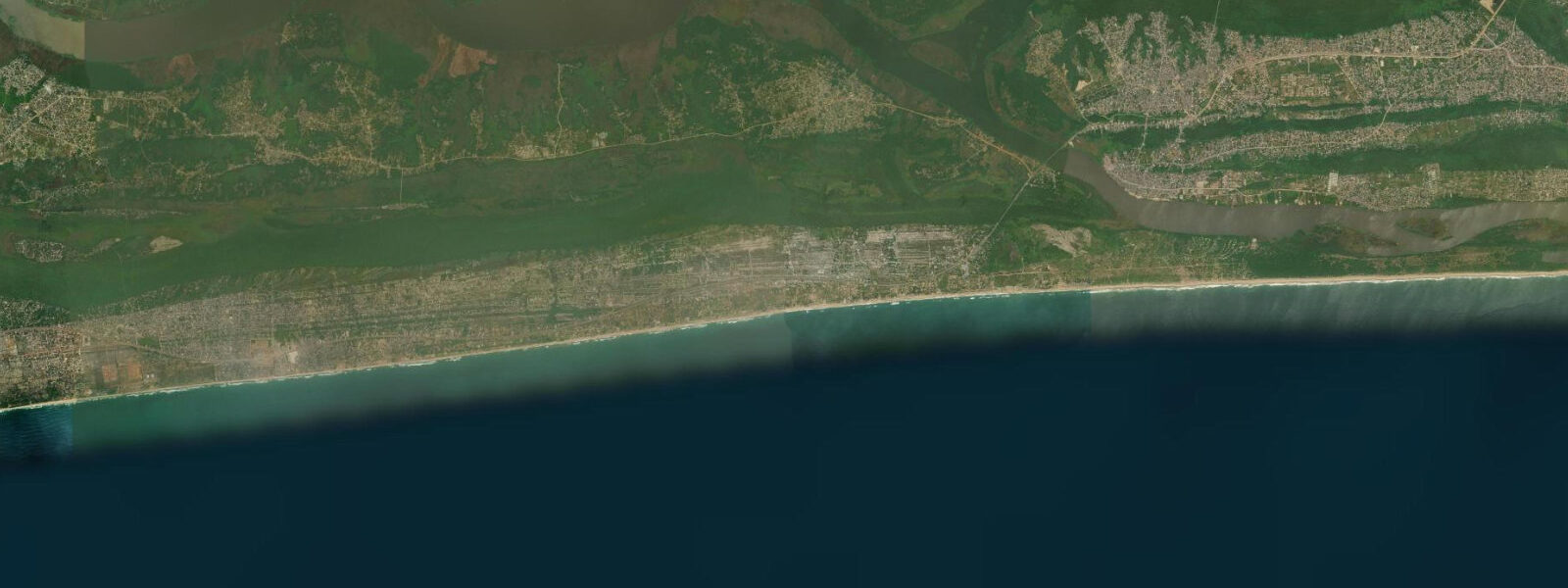 Satellite view of the coast near Badagry