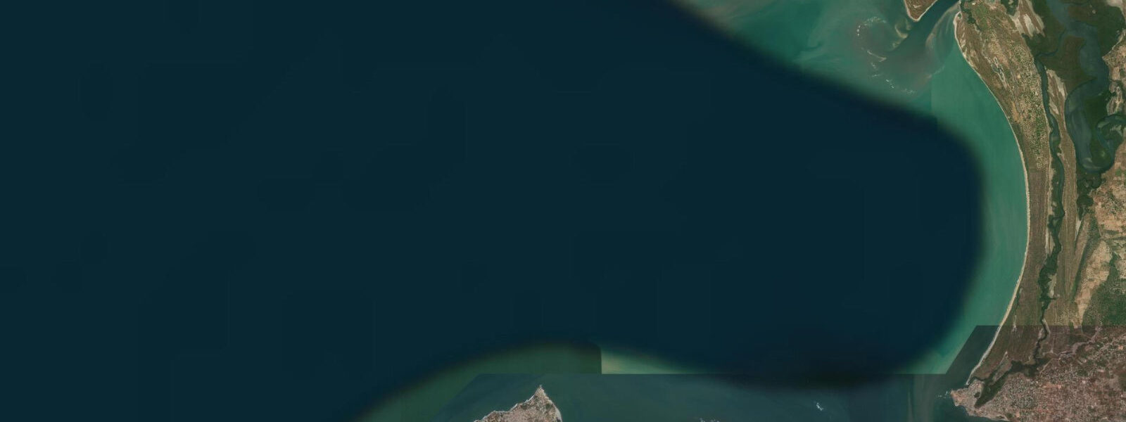 Satellite view of the coast near Bakau