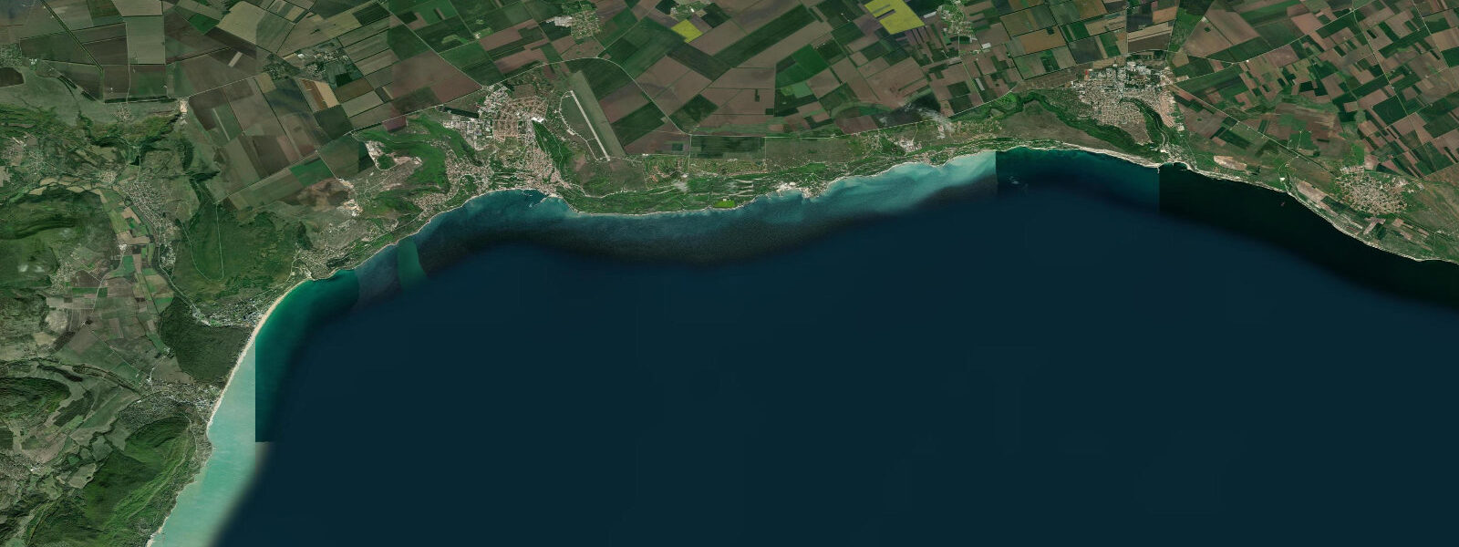 Satellite view of the coast near Balchik
