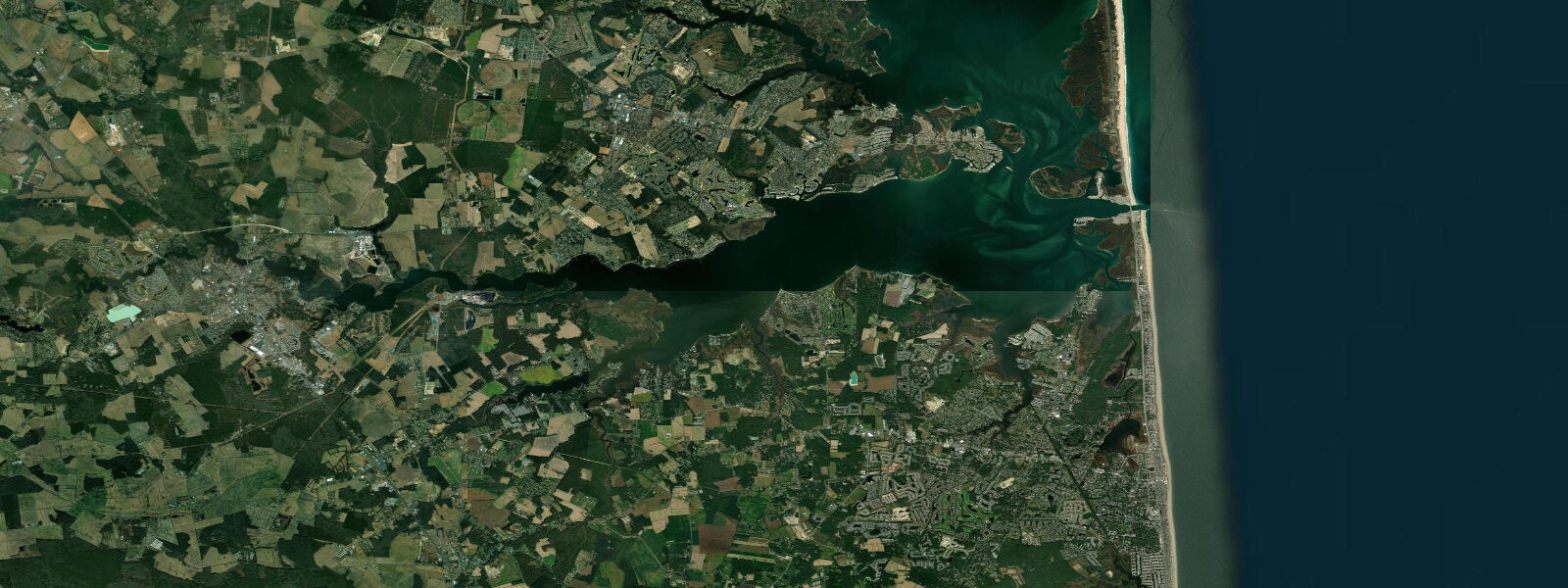 Satellite view of the coast near Ballast Point