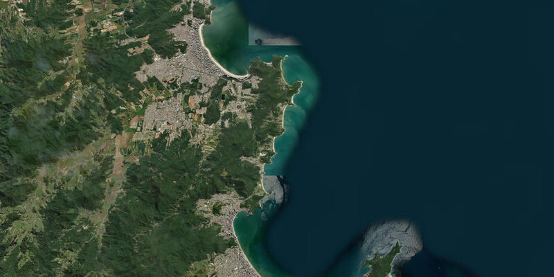 Satellite view of the coast near Balneário Camboriú