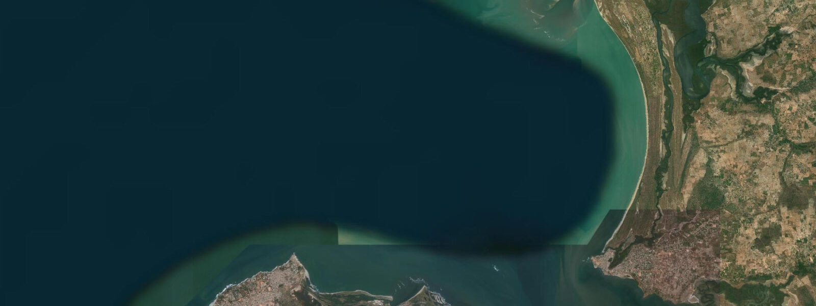 Satellite view of the coast near Banjul