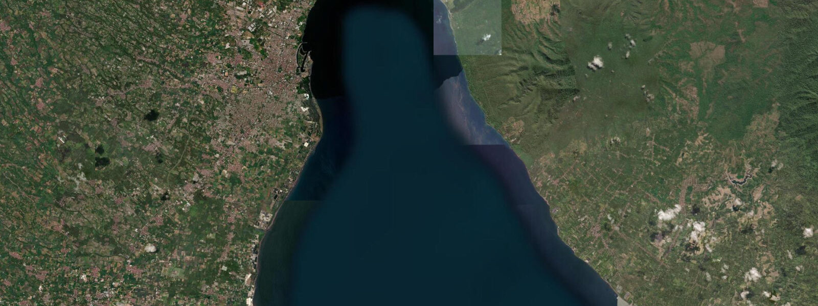 Satellite view of the coast near Banyuwangi