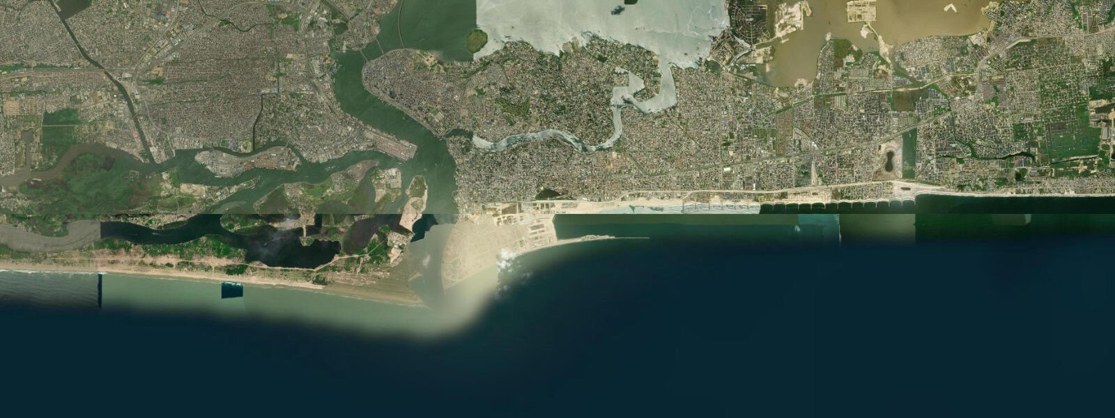 Satellite view of the coast near Bar Beach