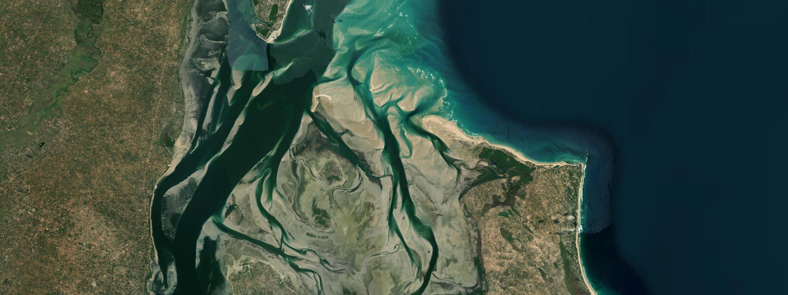Satellite view of the coast near Barra Beach